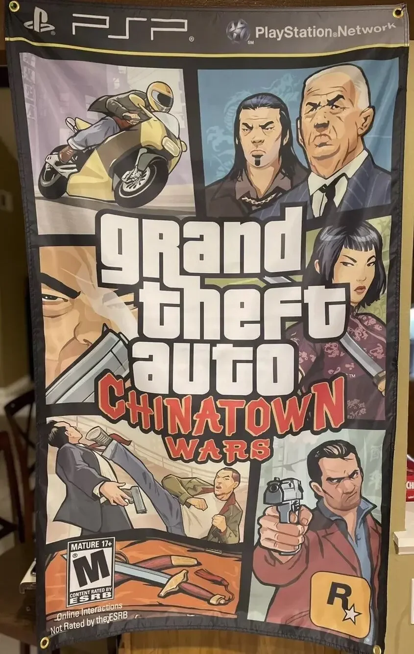 Grand Theft Auto Chinatown Wars 5' Flag Banner Sony PSP PlayStation Portable GTA